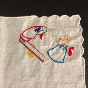 Vintage handmade needlepoint hanky.